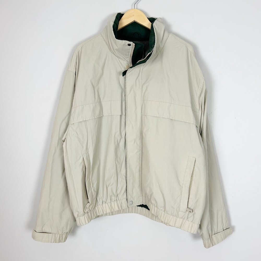 Vintage 90s Eddie Bauer Nylon Bomber Jacket Hooded Classic Sporty Size XL‎ Men's